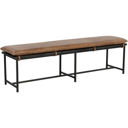 Zancor Gunmetal / Tan Leather Bench